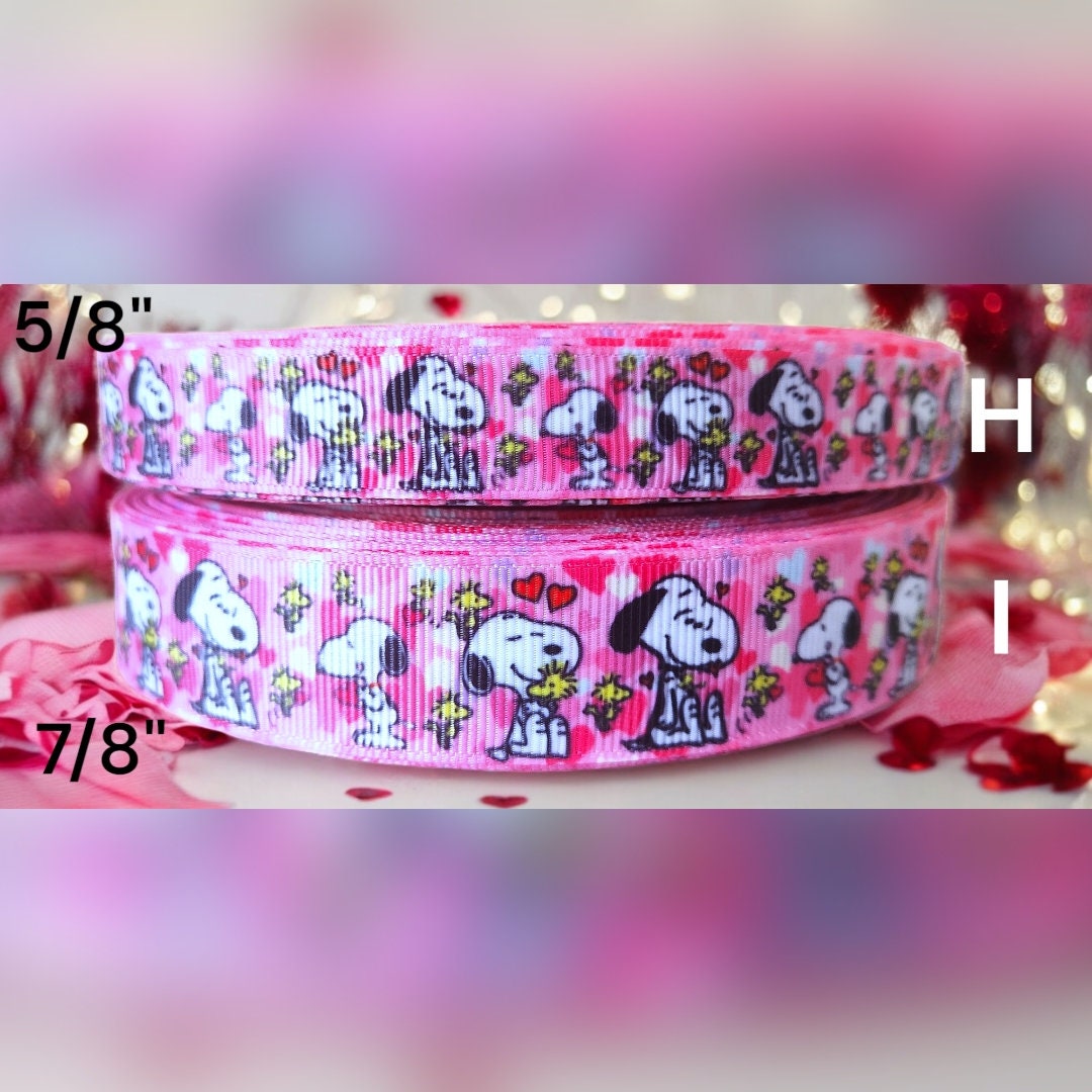 5/8" or 7/8" or 1.5" Valentine's Day Love Hearts Beagle Dog Kids Cartoon Ribbon